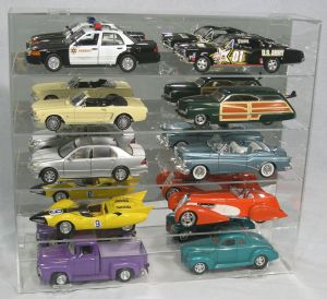 1/18 SCALE DIECAST 10 CAR ACRYLIC DISPLAY CASE - 10 FREE NAME PLATES