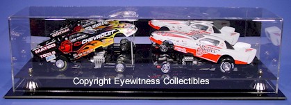 1/24 SCALE FUNNY CAR ACRYLIC DISPLAY CASE FOR 2 OPEN CARS