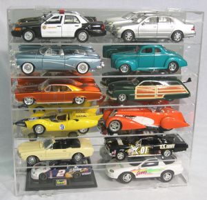 1/18 SCALE DIECAST 12 CAR ACRYLIC DISPLAY CASE - 12 FREE NAME PLATES