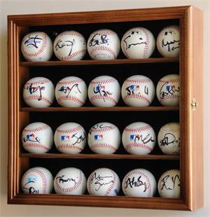 20 Baseball Display Case Cabinet w/ UV acrylic door 20 FREE PLATES