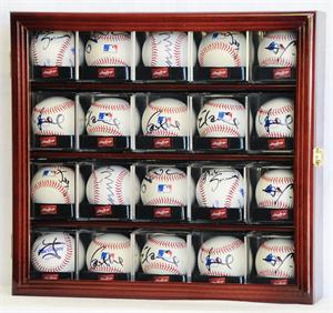 20 Baseball Arcylic Cubes Display Case Cabinet 20 FREE PLATES
