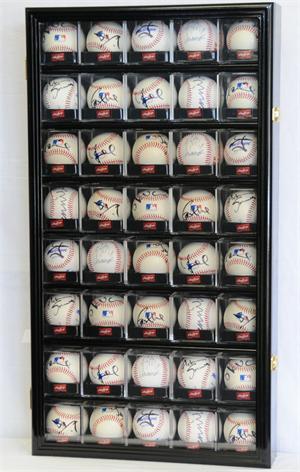 40 Baseball Acrylic Cubes Display Case Cabinet 40 FREE PLATES