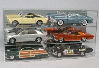 1/18 SCALE DIECAST 6 CAR ACRYLIC DISPLAY CASE - 6 FREE NAME PLATES
