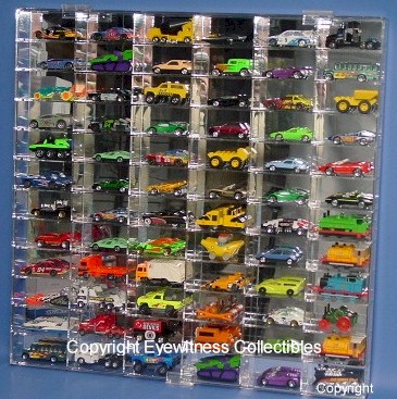 1/64 SCALE DIECAST ACRYLIC DISPLAY CASE - 72 MATCHBOX - HOT WHEELS CARS