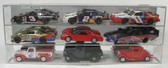 1/24 SCALE DIECAST 9 CAR ACRYLIC DISPLAY CASE - 9 FREE NAME PLATES