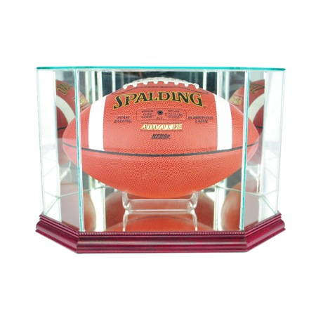 ETCHED GLASS FOOTBALL OCTAGON DISPLAY CASE
