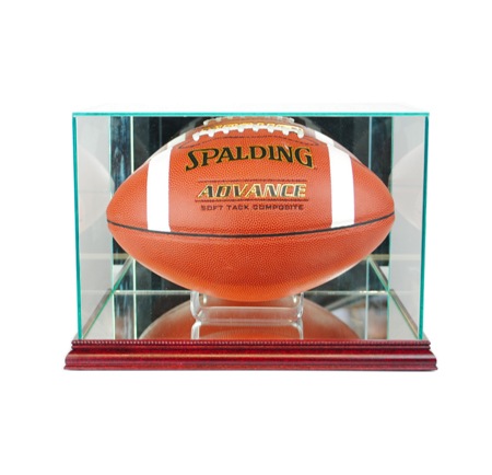 ETCHED GLASS FOOTBALL DISPLAY CASE - RECTANGLE - DESKTOP