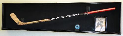 Hockey Stick Display Case Holder Rack - UV Wood Cabinet