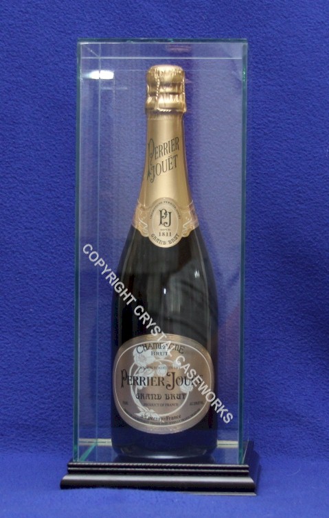 DOUBLE MAGNUM CHAMPAGNE BOTTLE GLASS DISPLAY CASE