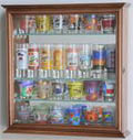 Mirror Back and 4 Glass Shelves Shot Glass Display Case Cabinet
