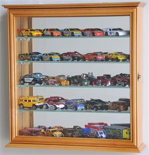 Hand Crafted Oak Display Case Match Box Hot Wheels 1/64 Scale Diecast NASCAR 