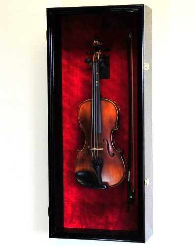 Violin Display Case Cabinet  w/ UV Acrylic Door - Lockable