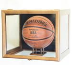BASKETBALL WALL MOUNT ACRYLIC DISPLAY CASE WITH WOOD FRAME
