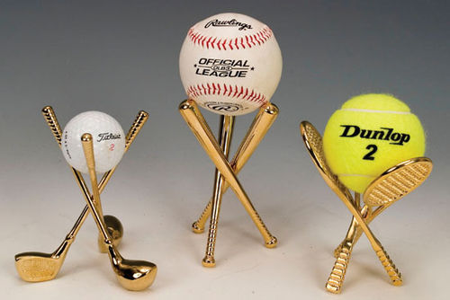 TENNIS BALL HOLDER SOLID BRASS DISPLAY STAND