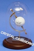 SINGLE GOLF BALL GLASS DISPLAY CASE DOME and RING