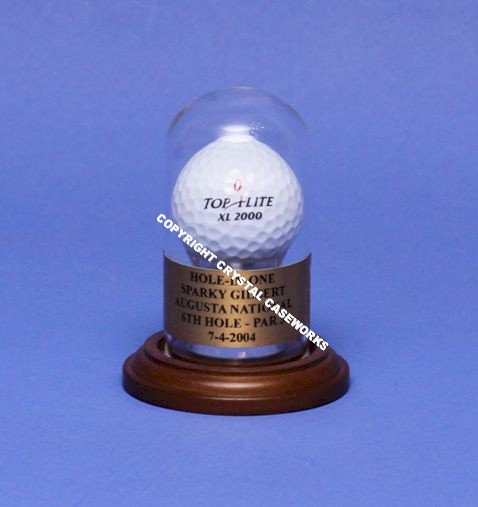SINGLE GOLF BALL ROUND GLASS DISPLAY CASE DOME