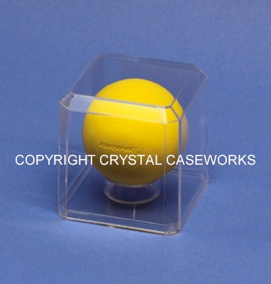 LACROSSE BALL ACRYLIC DISPLAY CASE - BUILT IN STAND