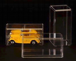 2X 1:64 SCALE CRYSTAL CLEAR ACRYLIC DISPLAY CASES MATCHBOX HOT WHEELS USA Made! 
