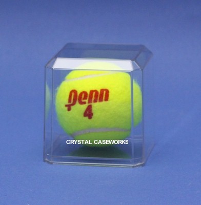 TENNIS BALL ACRYLIC DISPLAY CASE WITH BEVELED EDGES