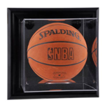 WALL MOUNT BASKETBALL SOCCER BALL ACRYLIC DISPLAY CASE WITH WOOD FRAME