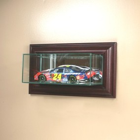 ETCHED GLASS 1/24 SCALE NASCAR DIECAST GLASS DISPLAY CASE – WALL MOUNT