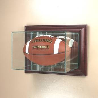 ETCHED GLASS FOOTBALL DISPLAY CASE – WALL MOUNT
