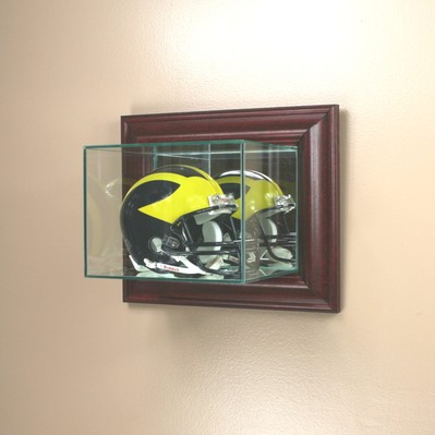 ETCHED GLASS SINGLE MINI HELMET DISPLAY CASE – WALL MOUNT