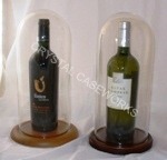 SINGLE WINE BOTTLE ROUND GLASS DISPLAY DOME